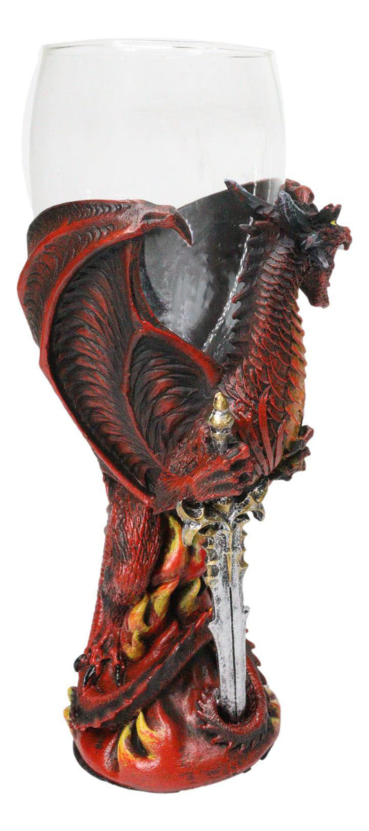 Ruth Thompson Elemental Dragon Wrath Blade Sword Glass Wine Goblet Chalice Cup