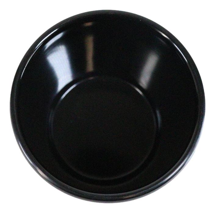 Pack Of 6 Black Silk Melamine Contemporary Ridged Yunomi Tea Cups 8oz