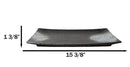 Pack Of 3 Hakumu Grey Tone Porcelain Long Rectangular Serving Platter 15"X8.5"
