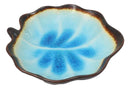 Pack Of 6 Blue Sky Aozora Kannyu Ceramic Leaf Shaped Deep Appetizer Salad Plates