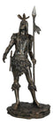 19" H Native American Indian Tribal Warrior Hunter Chief Holding Spear Figurine