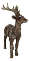 Rustic Western Woodlands Emperor Stag Deer Buck Faux Wooden Resin Figurine