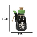 Set Of 6 Green Black Calligraphy Shoyu Tenmoku Porcelain Soy Sauce Flask 7oz