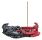 Auspicious Infinity Red And Black Unity Dragons Decorative Incense Burner Holder