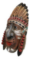 Southwestern Colorful Native American Indian Chief With Headdress Wall Plaque