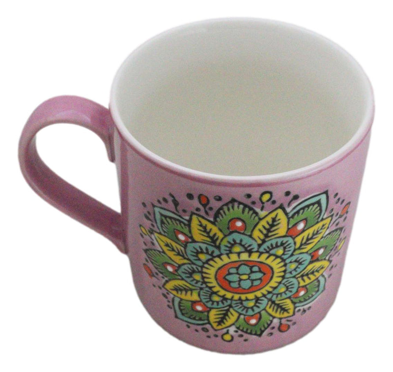 Purple Sahasrara Crown Chakra Zen Flower Of Life Mandala Circle Ceramic Mug Cup
