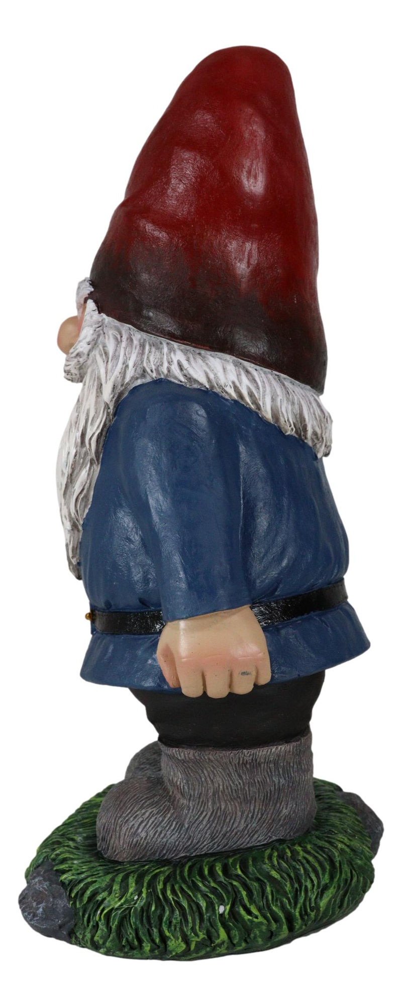 Feisty Rude Go Away! Gnome Dwarf Flipping The Bird Middle Finger Figurine 13"H