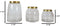 Set of 3 Clear Glass Canister Make Up Seashells Sand Storage Jars With Gold Lids