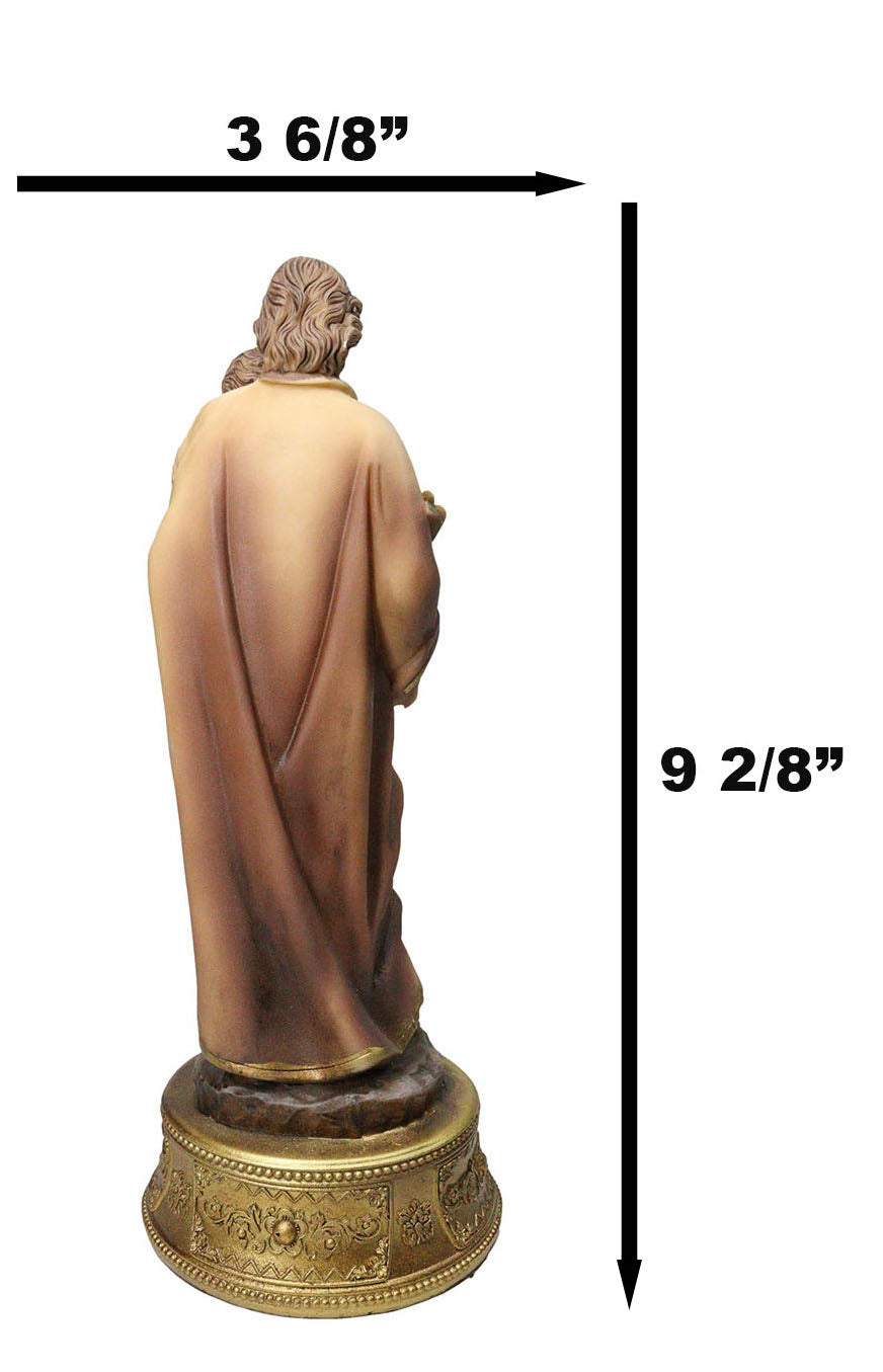 Saint Joseph Carrying Child Jesus Catholic Figurine With Rosary Drawer Box 9"H - Ebros Gift