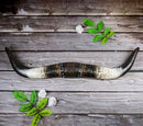 Rustic Faux Texas Longhorn Steer Cow Horns Wall Decor Plaque Figurine 22" Wide