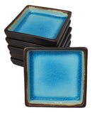 Set Of 6 Blue Sky Aozora Kannyu Ceramic Square Condiment Sauce Dishes 2oz