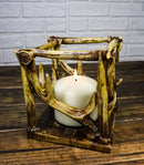 Wildlife Rustic Buck Elk Deer Stag Antlers Crown Pillar Candle Holder Figurine