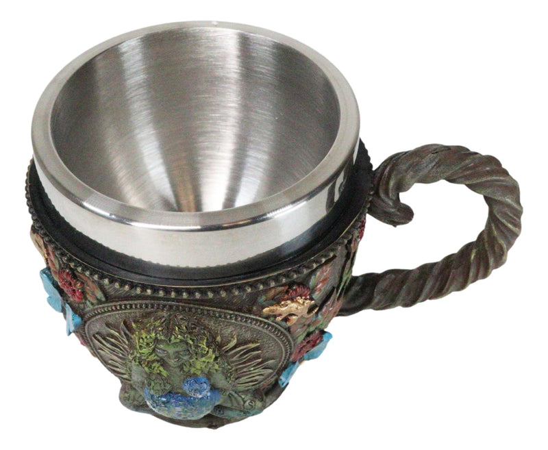 Wicca Green Mother Earth Goddess Millennial Gaia With Flora And Fauna Teacup Mug