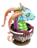 Whimsical Hot Chocolate With Rupert Drake Baby Dragon In Saucer Cup Figurine