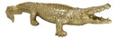Large Gold Patina Crocodile Baring Razor Teeth Jewelry Tray Organizer Holder18"L