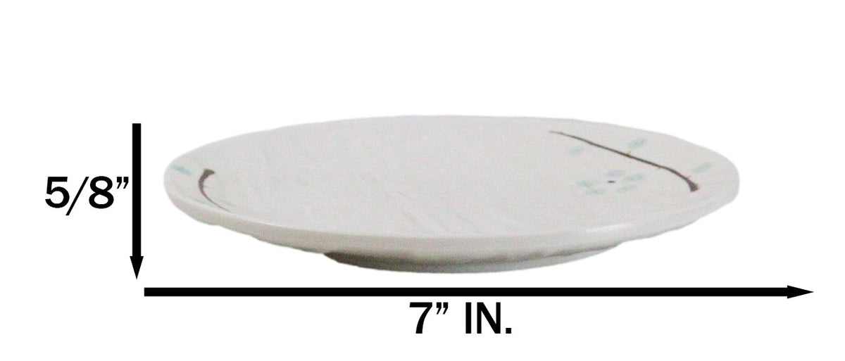 Set Of 6 Yukino Hana Snowflakes Melamine Appetizer Dessert Salad Round Plates 7"