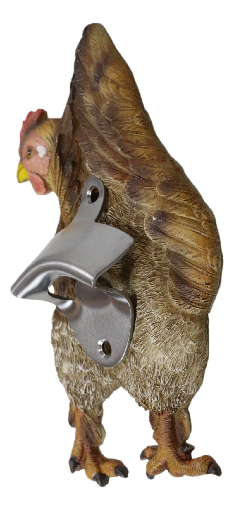 Rustic Western Country Farm Chicken Hen Butt Backside Wall Bottle Cap Opener