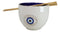 White And Gold Wicca Mystic Evil Eye Of Providence Soup Bowl With Chopsticks