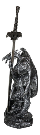 Coat Of Arms Knight Dragon With Heraldry Shield And Sword Letter Opener Figurine