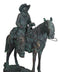 Western Ranger Cowboy With Hat On Bronco Horse Faux Bronze Verdigris Figurine