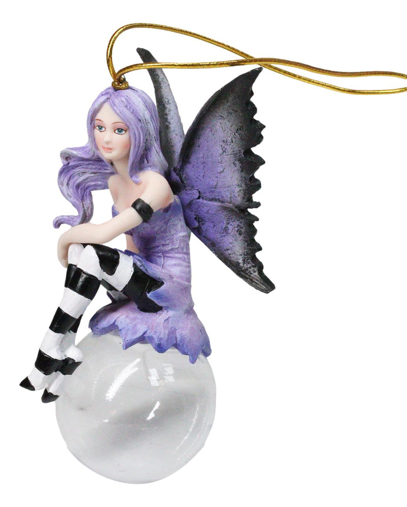 Evangeline Violet Flora Bubble Rider Fairy Ornament Amy Brown Holiday Collection
