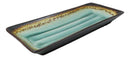 Set Of 6 Green Midori Kannyu Collection Ceramic Rectangle Serving Platters 12"L