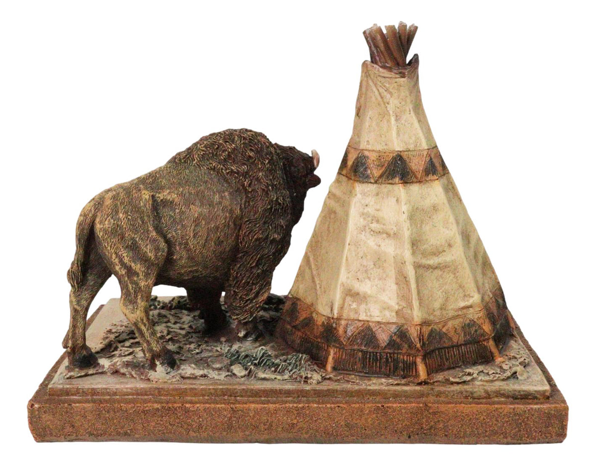 Southwest Legacy Series American Buffalo Prairie Scene Bison & Teepee Figurine
