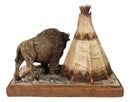 Southwest Legacy Series American Buffalo Prairie Scene Bison & Teepee Figurine