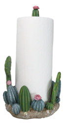 Rustic Western Desert Forest Saguaro Cactus Cacti Paper Towel Holder Stand Decor