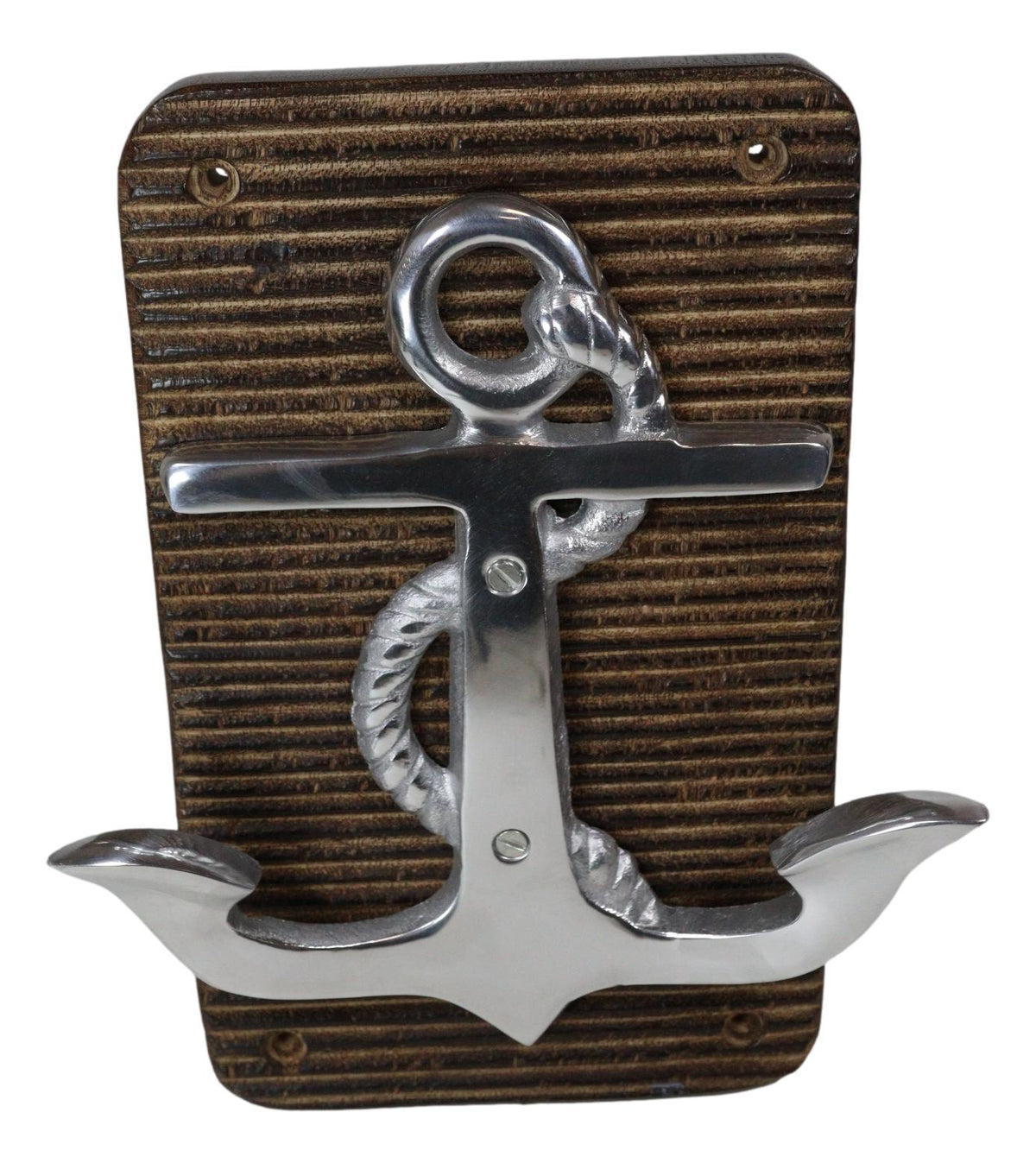 Aluminum Sailor Marine Sea Ship Anchor On Board 2 Pegs Double Wall Hook Plaque
