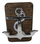 Aluminum Sailor Marine Sea Ship Anchor On Board 2 Pegs Double Wall Hook Plaque