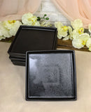 Pack Of 6 Kokuyo Black Ceramic Square Appetizer Salad Plates With Lip 6.25"L