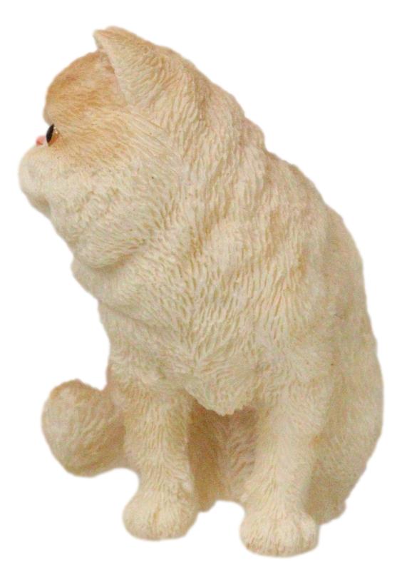 Realistic Feline Orange Tabby Kitty Cat Kitten Sitting Mini Figurine Glass Eyes - Ebros Gift