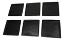 Pack Of 6 Kokuyo Black Ceramic Square Appetizer Salad Plates With Lip 6.25"L