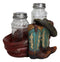 Western Cowboy Faux Leather Boots With Hat And Scarf Salt Pepper Shakers Set