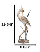 Nautical Marine Majestic Heron by Reed Distressed Faux Wood Finish Sculpture 19"