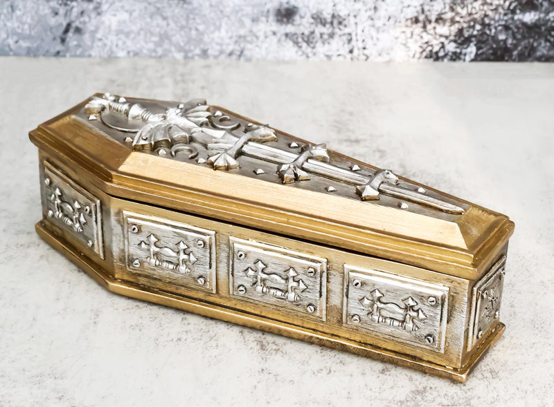 Vampiress Dracula Queen Bride Figurine With Floral Heart Sword Coffin Casket Box