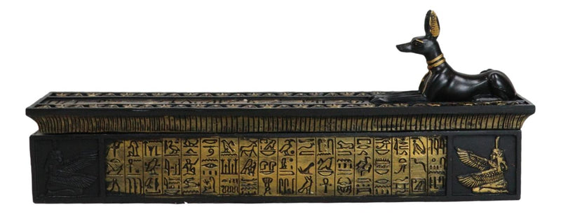 Egyptian God Of The Dead Anubis Jackal Dog Incense Burner And Storage Box Holder