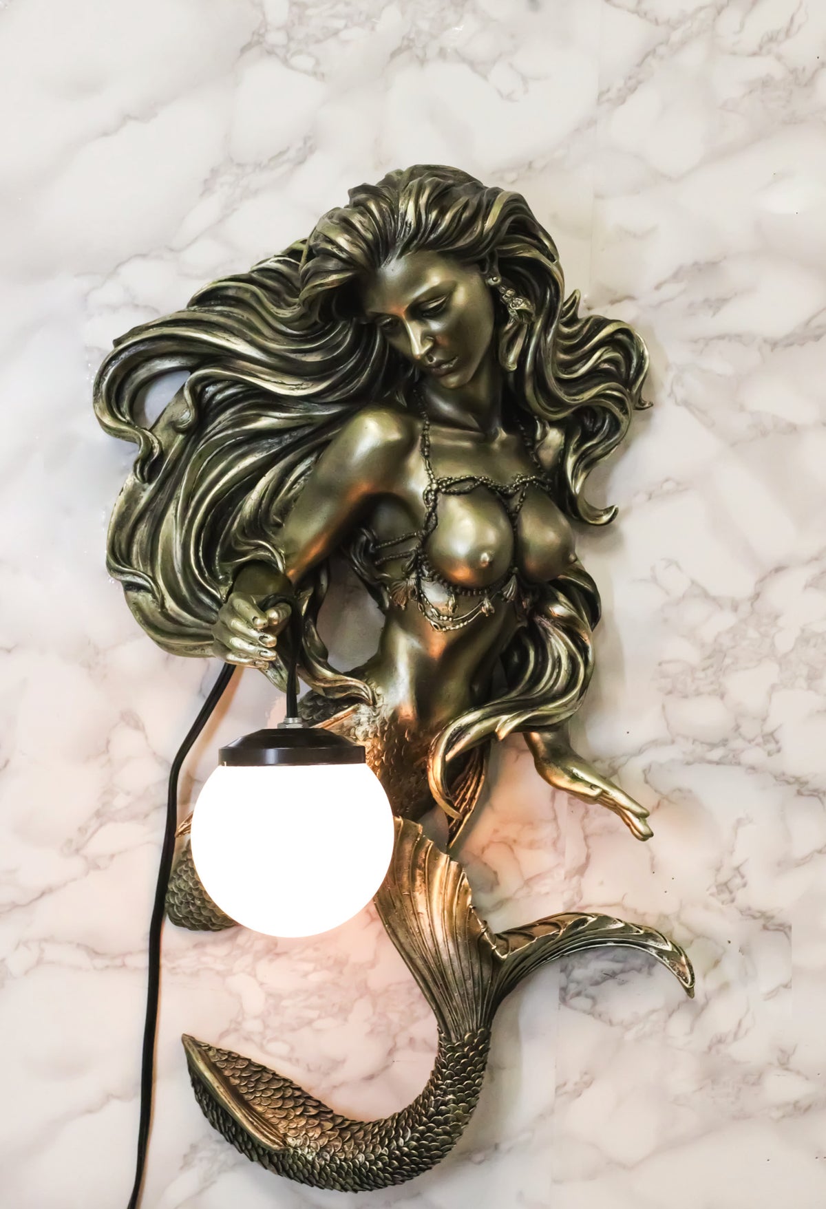 Ebros Gift Legendary Siren Mermaid The Odyssey LED Wall Lamp 22.25" H