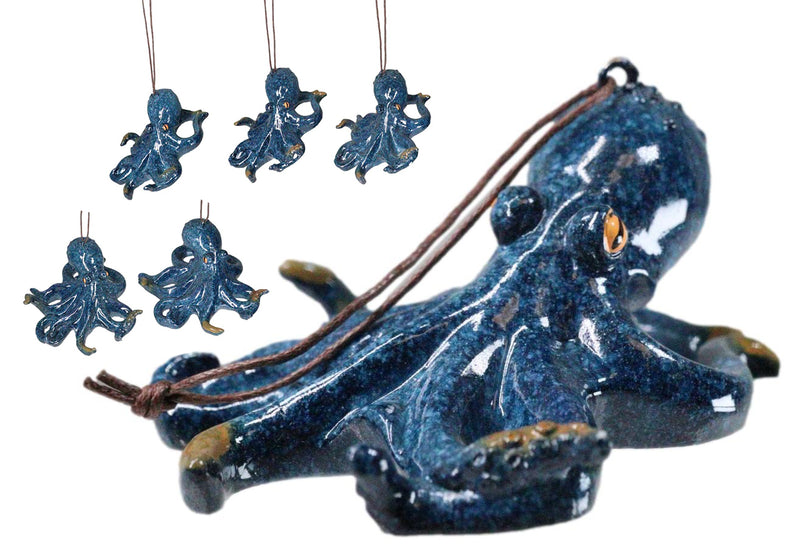 Set Of 6 Blue Giant Sea Octopus Ocean Marine Wall Hanging Decor Tree Ornaments