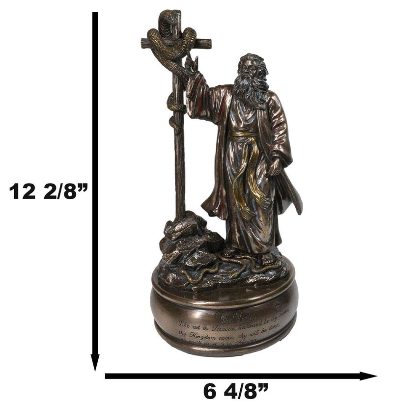 Moses Lifting Up The Bronze Serpent Pole to Ward Off Venomous Serpents Figurine