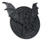 Gothic Nosferatu Black Bat Pentagram With Hell Fire Alchemy Symbols Wall Plaque