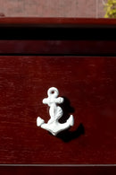 Set Of 6 Aged White Marine Sea Sailor Ship Anchor Drawer Cabinet Door Pull Knobs