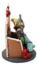 Day of The Dead Hasta La Muerte Pablo Skeleton Couple Red Roses Throne Figurine