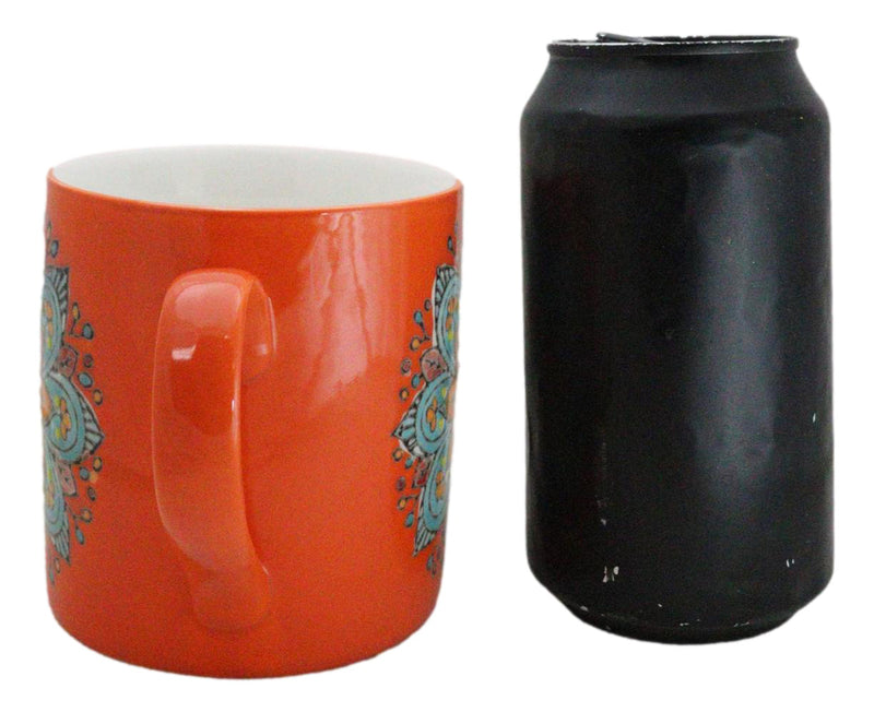 Orange Svadhishthana Sacral Chakra Zen Flower Of Life Mandala Circle Ceramic Mug