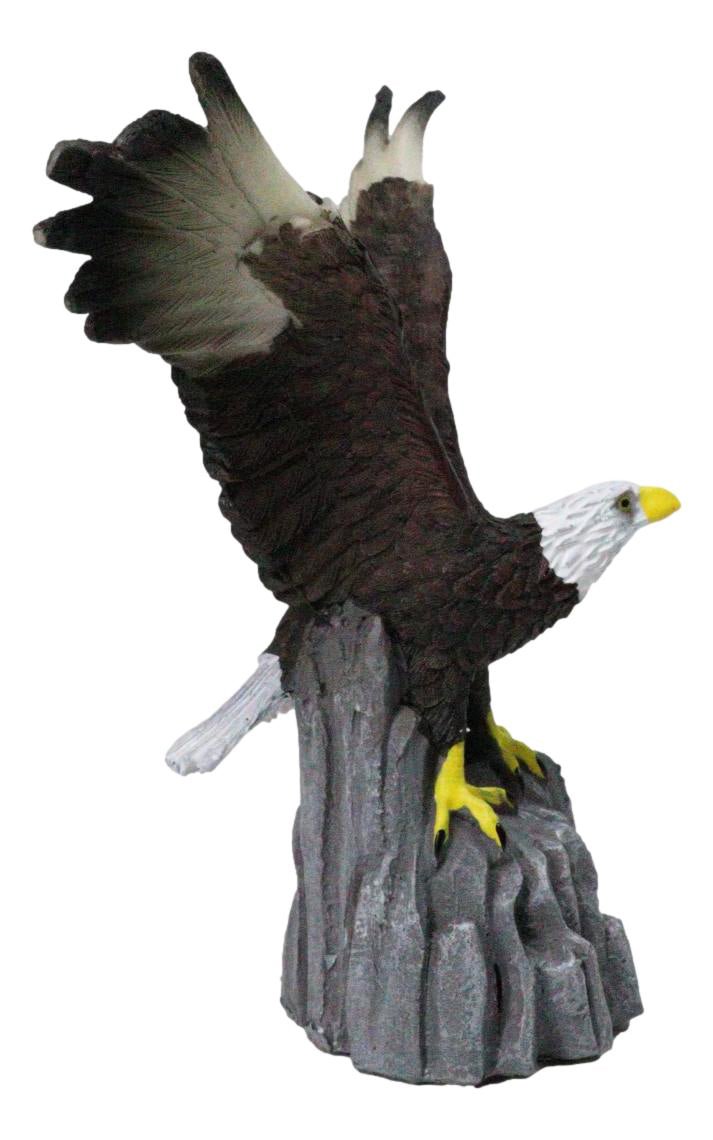 American Pride Bald Eagle with Open Wings by Rocky Cliff Ledge Figurine 5.75"H