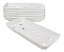 Pack Of 6 White Neta Zara Sushi Case Sashimi Plates With Drip Holes 8" By 3.75"