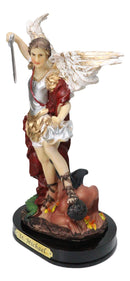 Archangel Saint Michael Trampling Satan With Sword And Scales Figurine 8"H