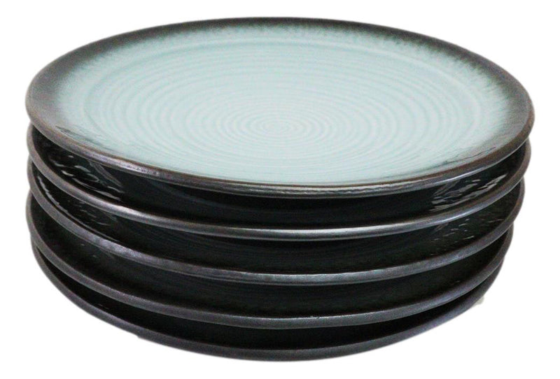 Pack Of 5 Ceramic Blue Sky Seikai Collection Large Round Dinner Plates 10" D