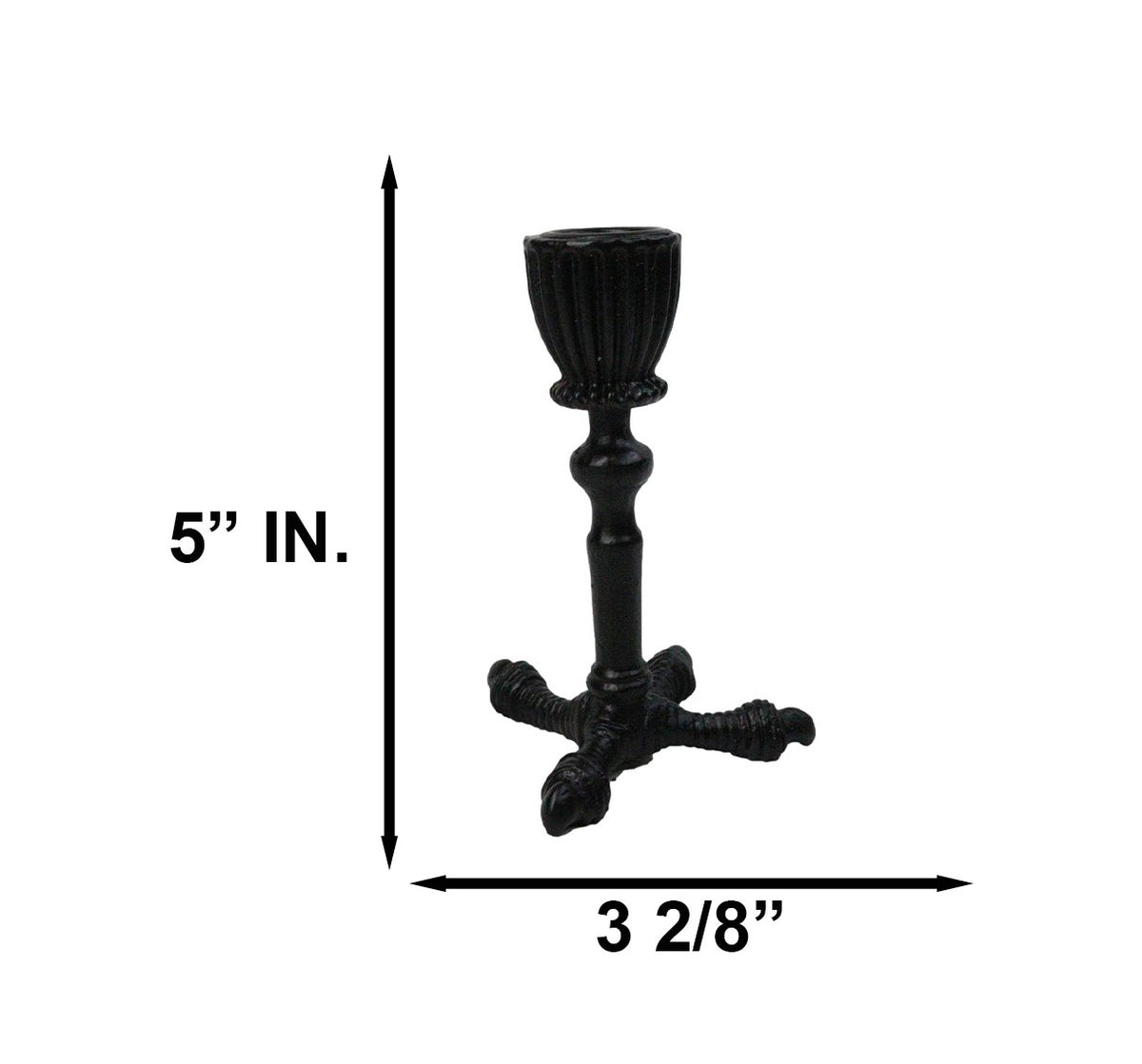 Ebros Mystic Raven Claw Taper Candle Holder Gothic Black Resin Candlestick